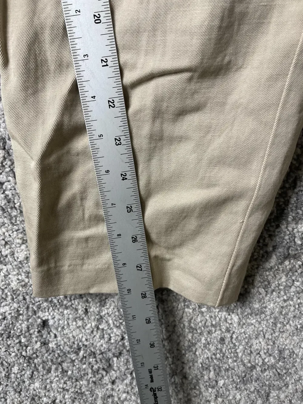 DSTLD Chino Pants Mens Medium Beige Khaki Elastic Waist Tapered Twill Casual